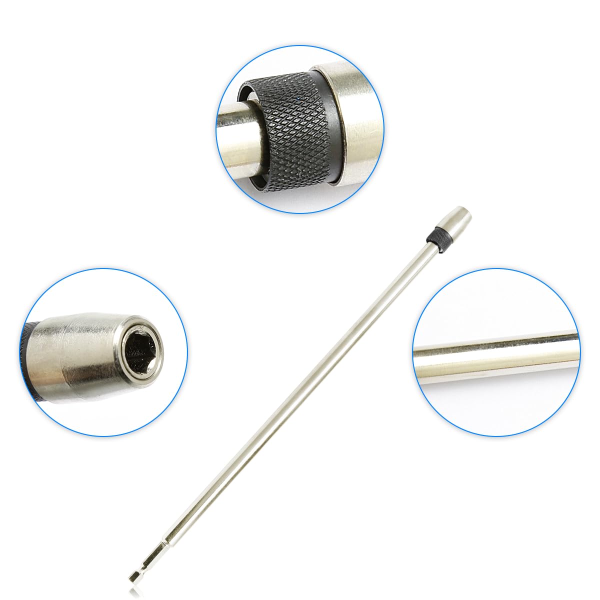 GLADFRESIT Magnetic Bit Holder, 300mm Long 1/4 Inch Hex Shank Quick Release Bar Socket Screwdriver Bit Extender Holder - Image 3