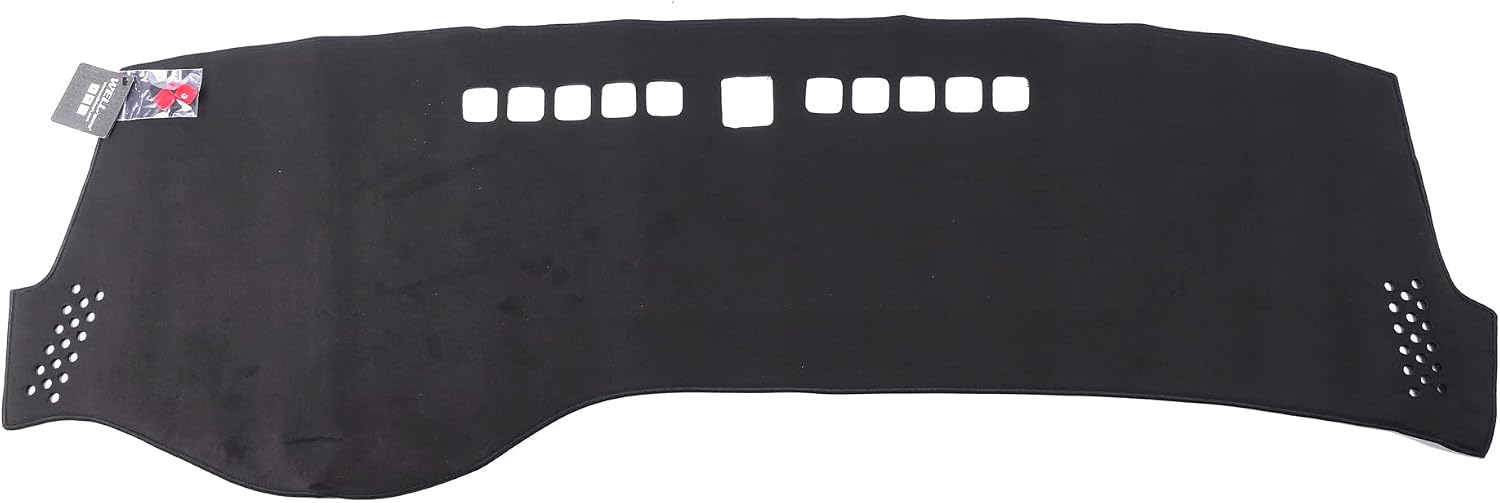 WellVisors Black Suede Dash Mat Dashboard Cover Compatible with Mitsubishi 2002-2007 Lancer Evolution 3-777MI002