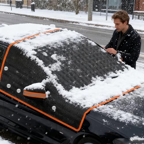 Cubierta de parabrisas para nieve ajustable protector solar de exterior para coche 3