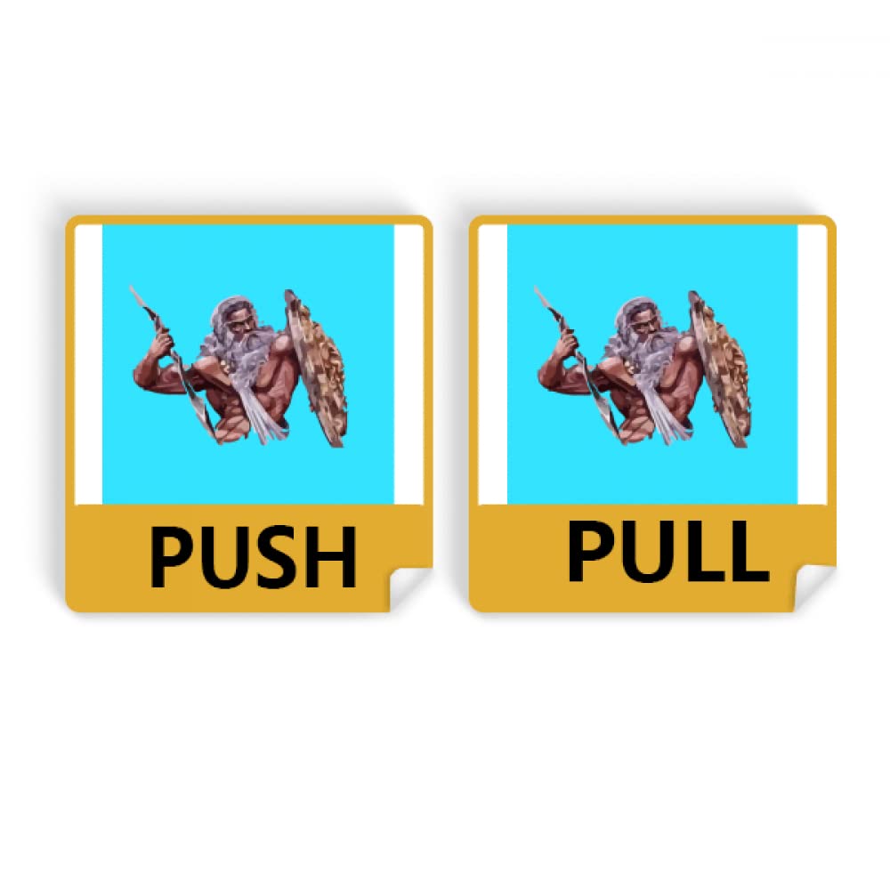 Thor King Gods Sky Thunder Right Push Pull Door Sign Vinyl Stickers Shop