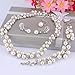 EVER FAITH Austrian Crystal CZ Simulated Pearl Victorian Style Wedding Necklace Pierced Earrings Bracelet Set Clear