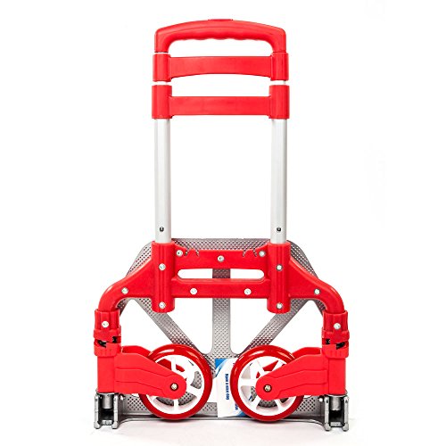Carretilla plegable de aluminio ligera con ruedas roja miniatura 3