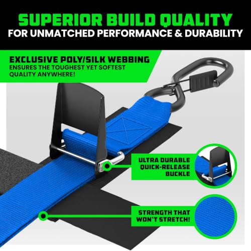 Image of Rhino USA Boat Transom Straps (2-Pack) - Trailer Tie Downs for Boats