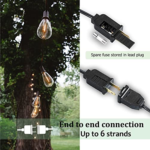Damaing Outdoor String Lights Led 200Ft Waterproof Patio Light String Lights With 102 Plastic St38 Edison Bulbs,Dimmable Vintage Outside Hanging Lights For Backyard Porch Bistro,2 Pack X 100Ft #TOP4