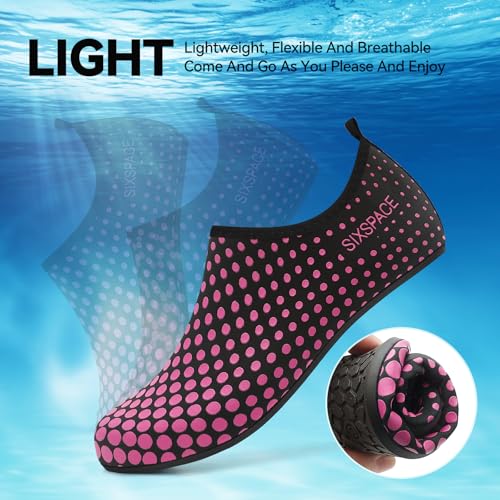 Image of Sixspace Water Shoes for Women Men Aqua Socks Swim Shower Beach Barefoot Pool Quick-Dry Non Slip Lake Surf