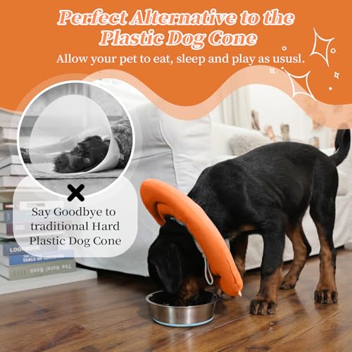 Image of IDOMIK Dog Recovery Collar, Waterproof Soft Dog Cone After Surgery, Comfy Protective Elizabethan Collar Alternative for Dogs Cats, Adjustable Pet Neck Donut Cone Anti-Licking Biting Wounds