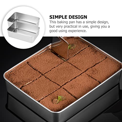 Upkoch Bread Pan Loaf Pan 4 Pcs Tiramisu Cake Pan Stainless Steel Baking Loaf Pans Square Baking Pan Metal Bakeware For Bread Meatloaf Cake Brownies Bread Pan Cupcake Pan #TOP4