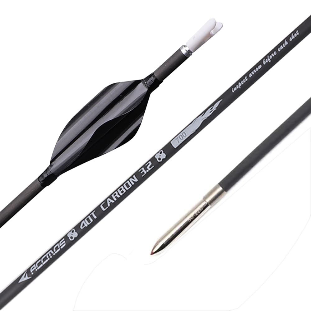 12 Pezzi Frecce con Piume a Spirale, Lunghezza Dell'asta 31 Pollici, ID 3,2 mm, Spine 800 (Black)