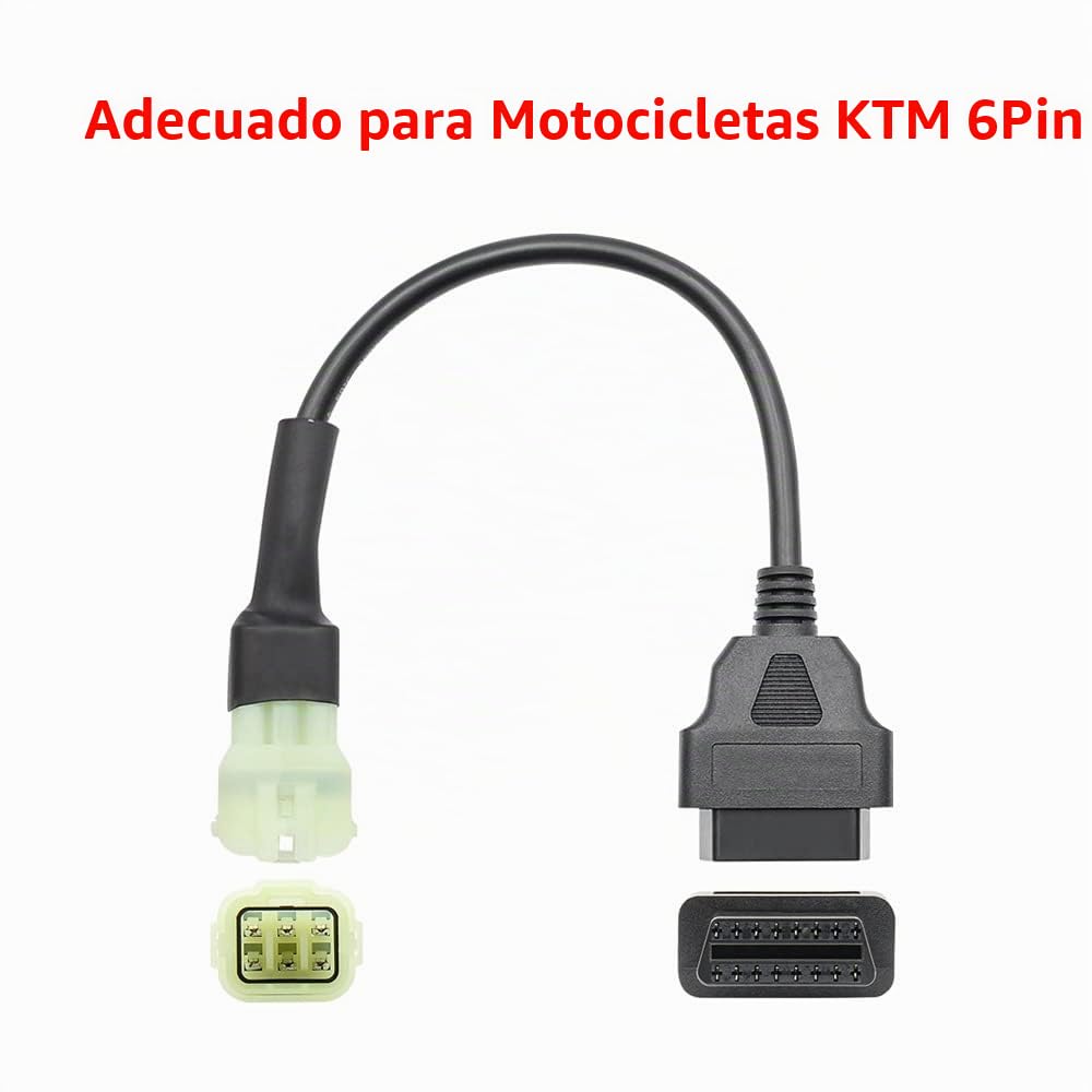 Riloer Cable adaptador 6 pines en 16 pines para motocicleta KTM de 6 pines, motocicleta OBD 6 Pin adaptador Cable