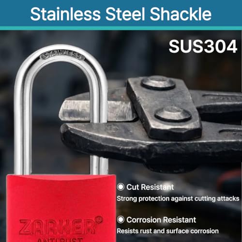 Image of A40 Keyed Padlock - Aluminum Body, Stainless Steel Shackle(SUS 304), Red, 1-Pack