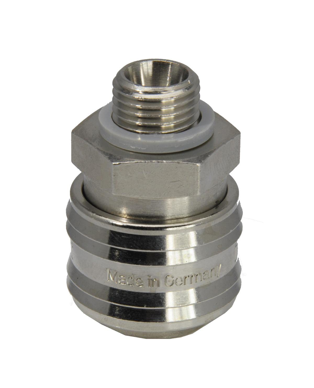 Kupplungsdose NW 10 mit Außengewinde R 3/8", Schnellkupplung, Material Messing/Stahl
