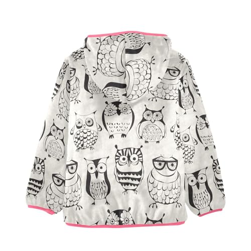 OTVEE Cute Hipster Owls Birds Kids Hoodie Jacket Fall Spring Full Zip Warm Outwear Coat2