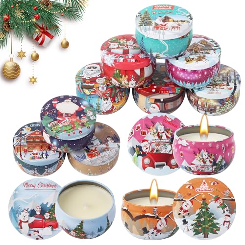 12 Piezas Velas Aromaticas perfumadas Velas Navideñas Perfecta como regalo para mujer vela navidad para jardín, navidad, yoga, baño, velas aromaticas