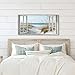 Window Beach Wall Art Prints: Modern Large Tropical Coastal Landscape Canvas Bedroom Blue Ocean Picture Relaxing Living Room Sea Scene Painting Horizontal Summer Seascape Artwork Decor