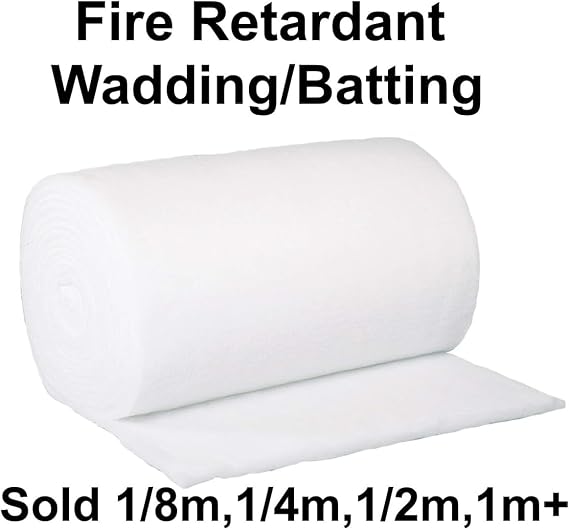 celloexpress Fire Retardant Polyester Wadding/Batting for Quilting, Upholstery, Sewing, and Padding (2oz Fire Retardant, 1m - 100cm x 136cm)