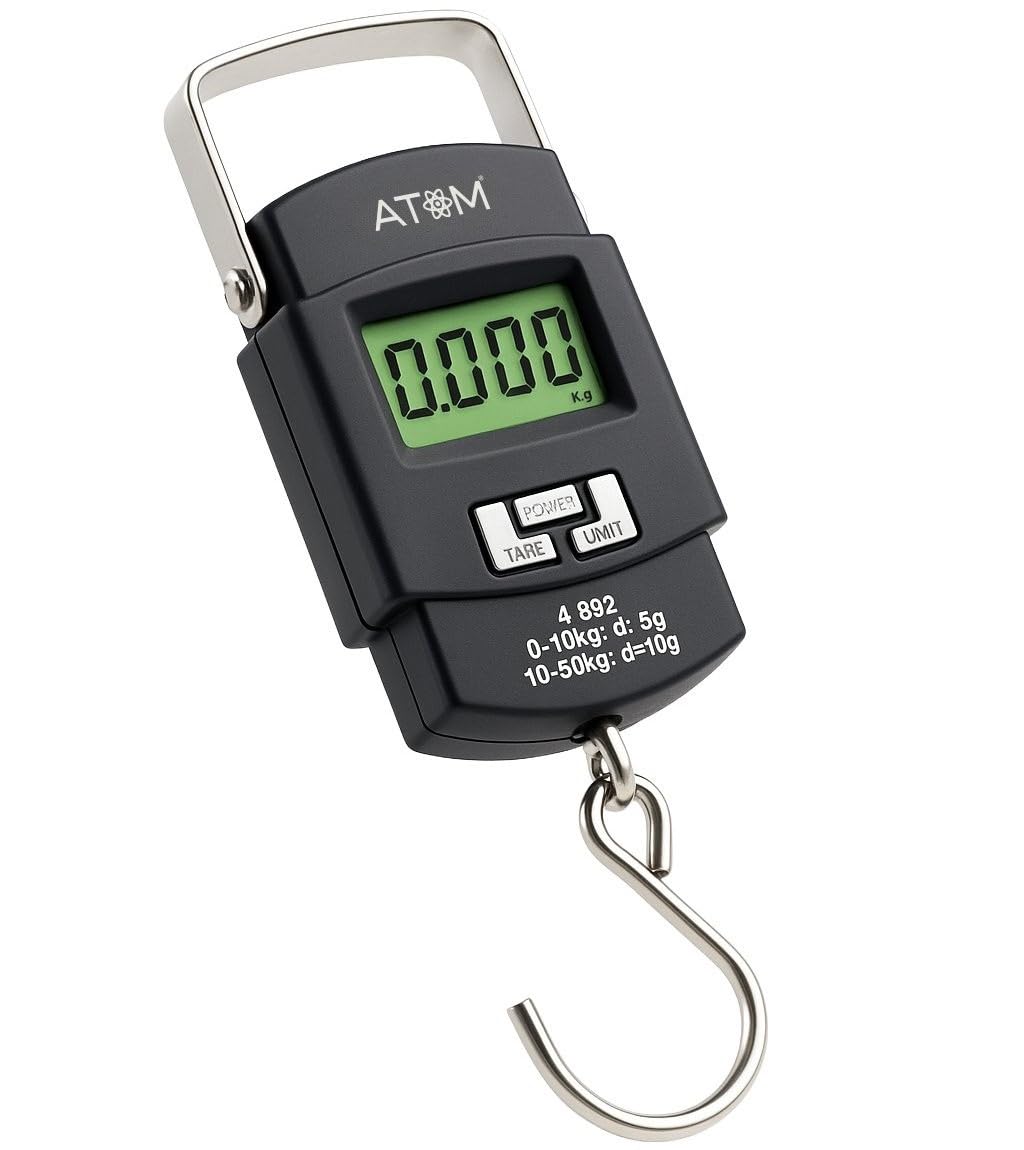 Aliston Portable Digital 50 Kg Weighing Scale with Metal Hook (Black)