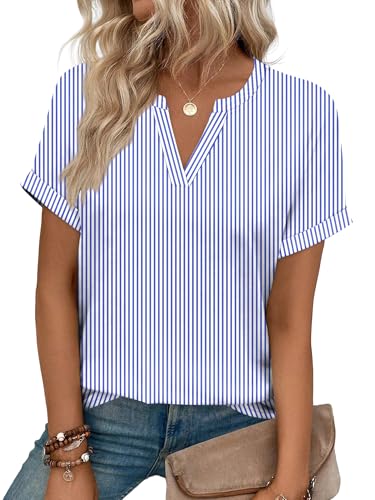 Image of WIHOLL Womens Blouses Spring Tops Short Sleeve Shirts Dressy Casual Summer Vacation Fashion Clothing 2026