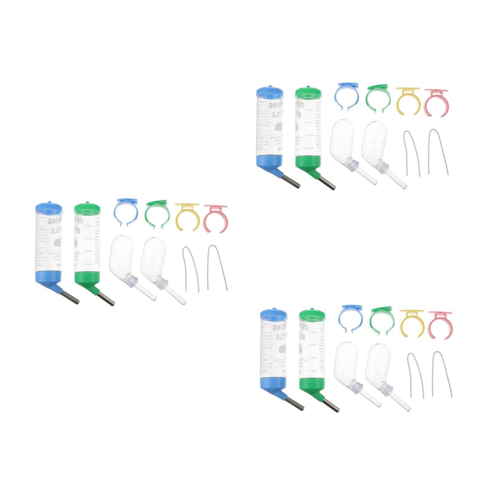 POPETPOP 12pièces Bouteille Eau pour Petits Animaux Distributeur Pratique pour Hamster Cochon Et Autres Rongeurs Installation Facile Évite Les Fuites Et Design Compact pour Cage