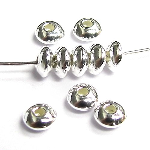 Sterling Silver Saucer Seamless Bead Spacer 4mm 5mm 6mm  Findings Bright Stardust