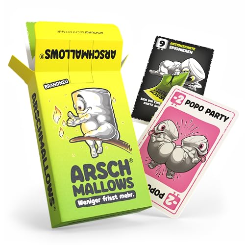 DENKRIESEN - ARSCHMALLOWS® – Weniger frisst mehr. | Kartenspiel | Ab 9 Jahren | 2-6 Spieler | Familienspiel | Lustiges Spiel für die ganze Familie | Perfekt für Spieleabende DENKRIESEN - ARSCHMALLOWS® – Weniger frisst mehr. | Kartenspiel | Ab 9 Jahren | 2-6 Spieler | Familienspiel | Lustiges Spiel für die ganze Familie | Perfekt für Spieleabende