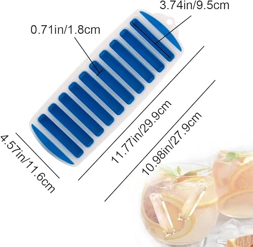 Miniatura 2 de Bandeja de cubitos de hielo de 10 cavidades, bandeja de silicona para palitos de hielo, molde inferior de fácil liberación para bebidas deportivas,