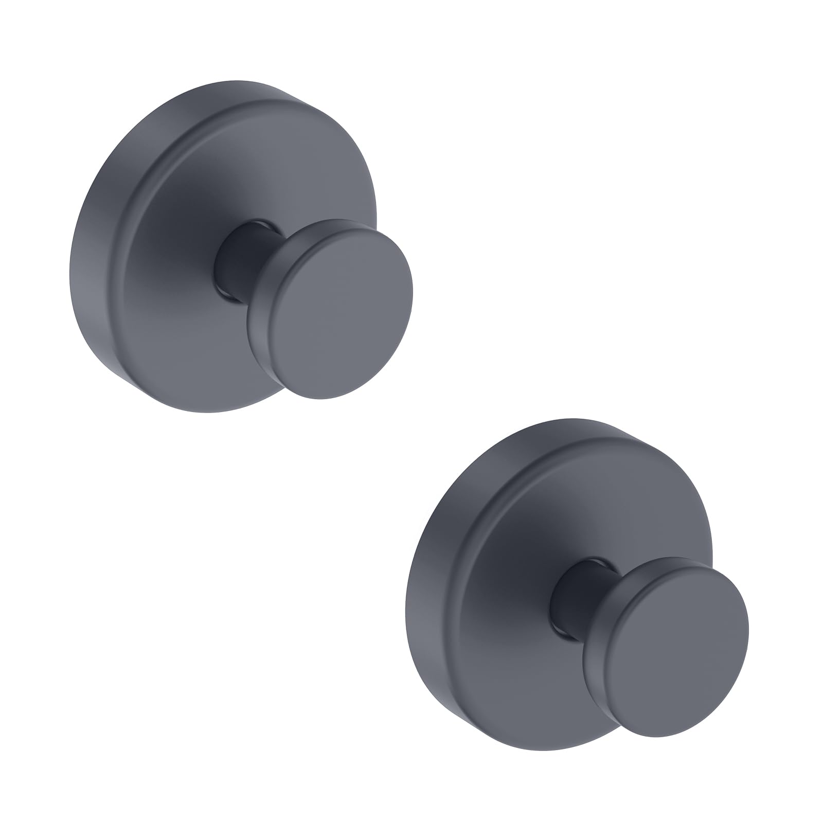 Bntuk Suction Cup Hooks for Shower, Removable Towel Hooks for Bathroom Window Glass Door Wall, Bath Robe Looafh Hook for Hanging - 2 Pack, Grey