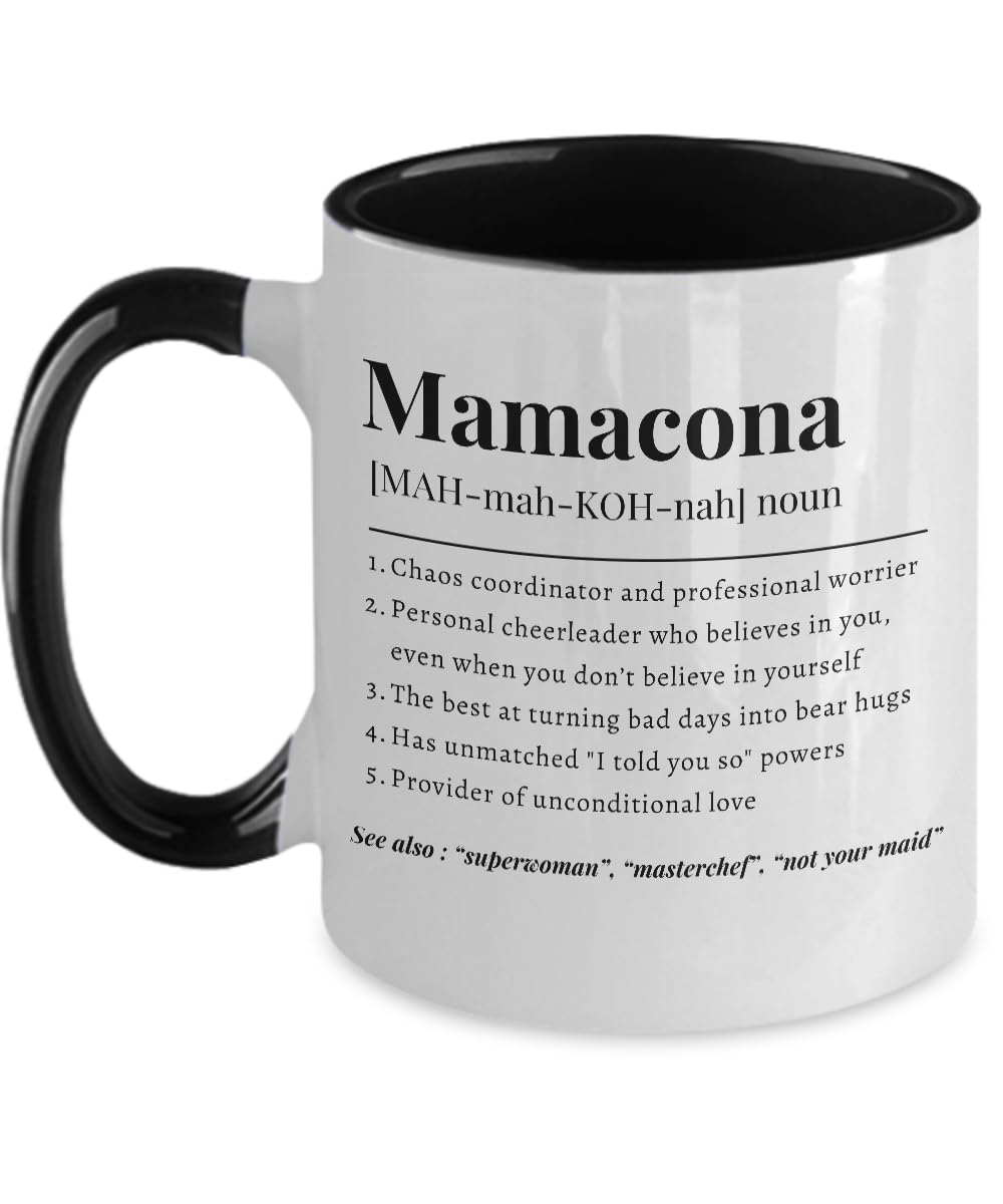 BALAJITRADEBALAJITRADE Mom Gift Idea Mamacona Quechua (Andean Cultures) Noun Coffee Mug Gift Mother Christmas Mamacona Gifting Ideas Mother's Day Birthday Gift from Son Daug