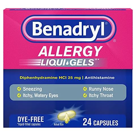 Benadryl Liqui-Gels Allergy Medicine & Cold Relief, Dye Free Cover