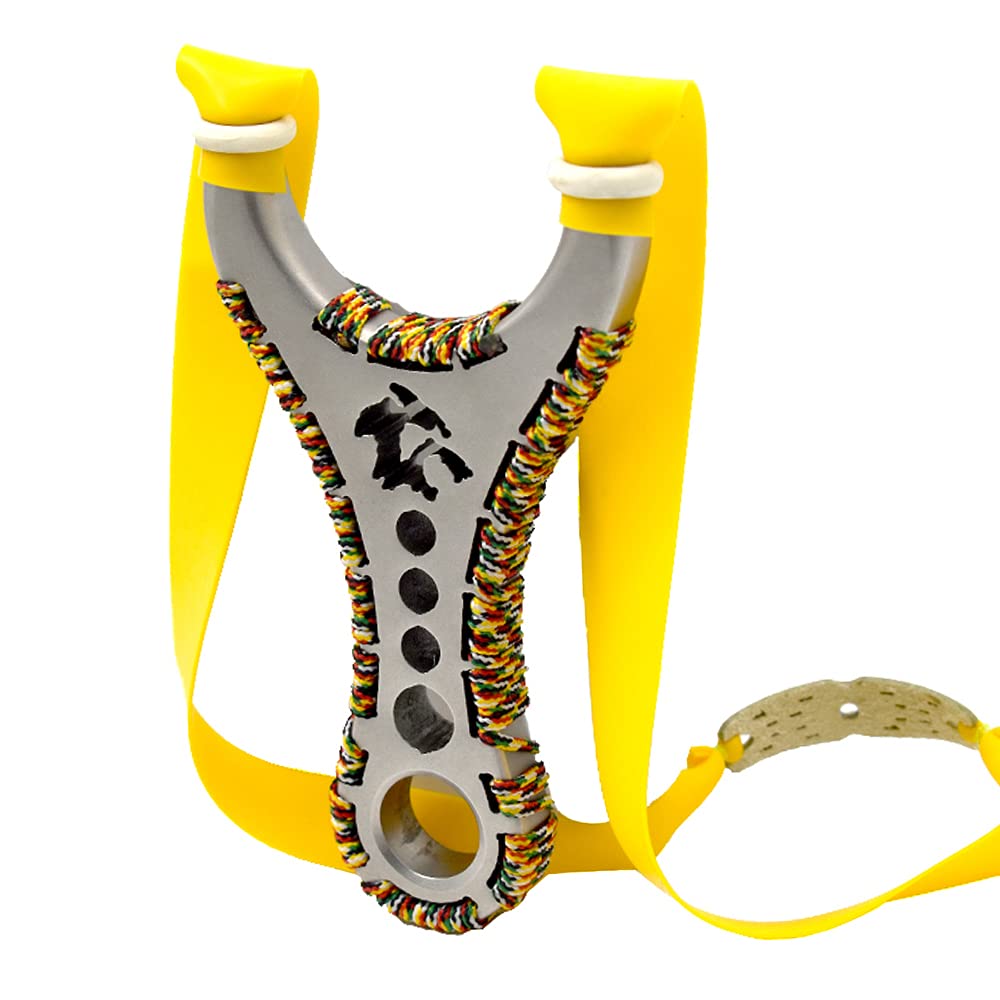 Piaoyu Stainless Steel Slingshot Rubber Bands Velocity Catapult Professional Hunting Slingshot with High Velocity Adult Outdoor Hunting Slingshot with 3 Sights (Package1)