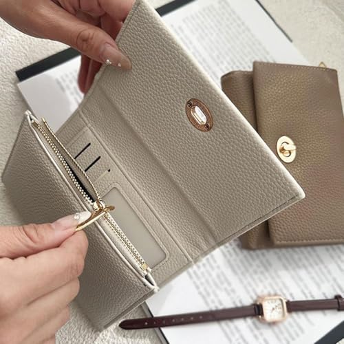 Short Wallet for Women, PU Leather Slim Bifold Purse, Lightweight Card Organizer with Zipper Pocket, Fashion Accessory (Style A)2