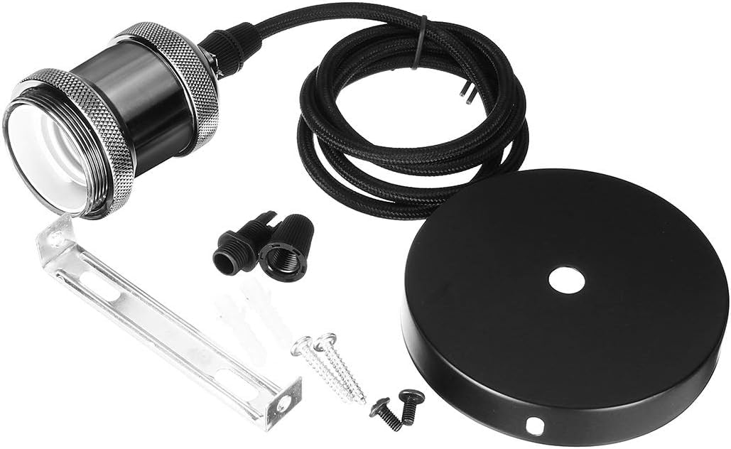 Oprawka lampy elektrycznej, Adapter do gniazdka lampy wiszącej E27, wielokolorowy, do użytku wewnątrz pomieszczeń, AC110-220V(Black)