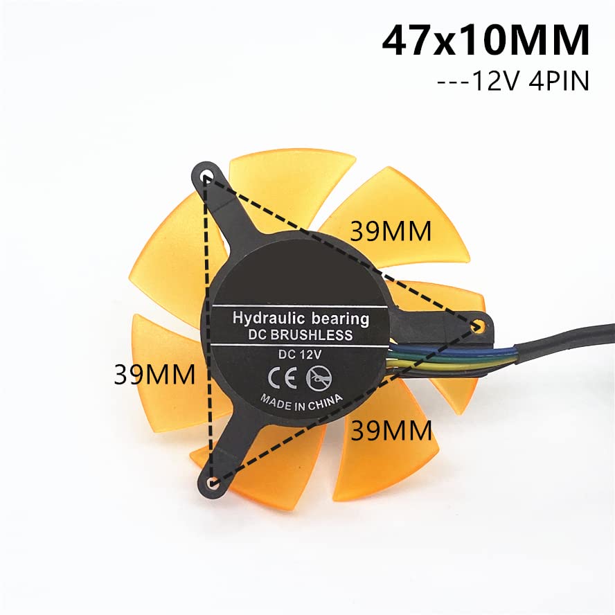 45MM 47MM Graphics Card Fan Blade 45MM Diameter 39mm Hole Pitch 12V 4pin