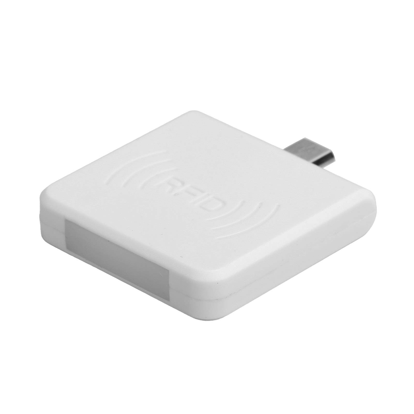 Lector de Tarjetas RFID Teléfono móvil OTG Lector de Tarjetas portátil USB Interfaz Micro USB UHF RFID Escritor de Mano(Blanco)