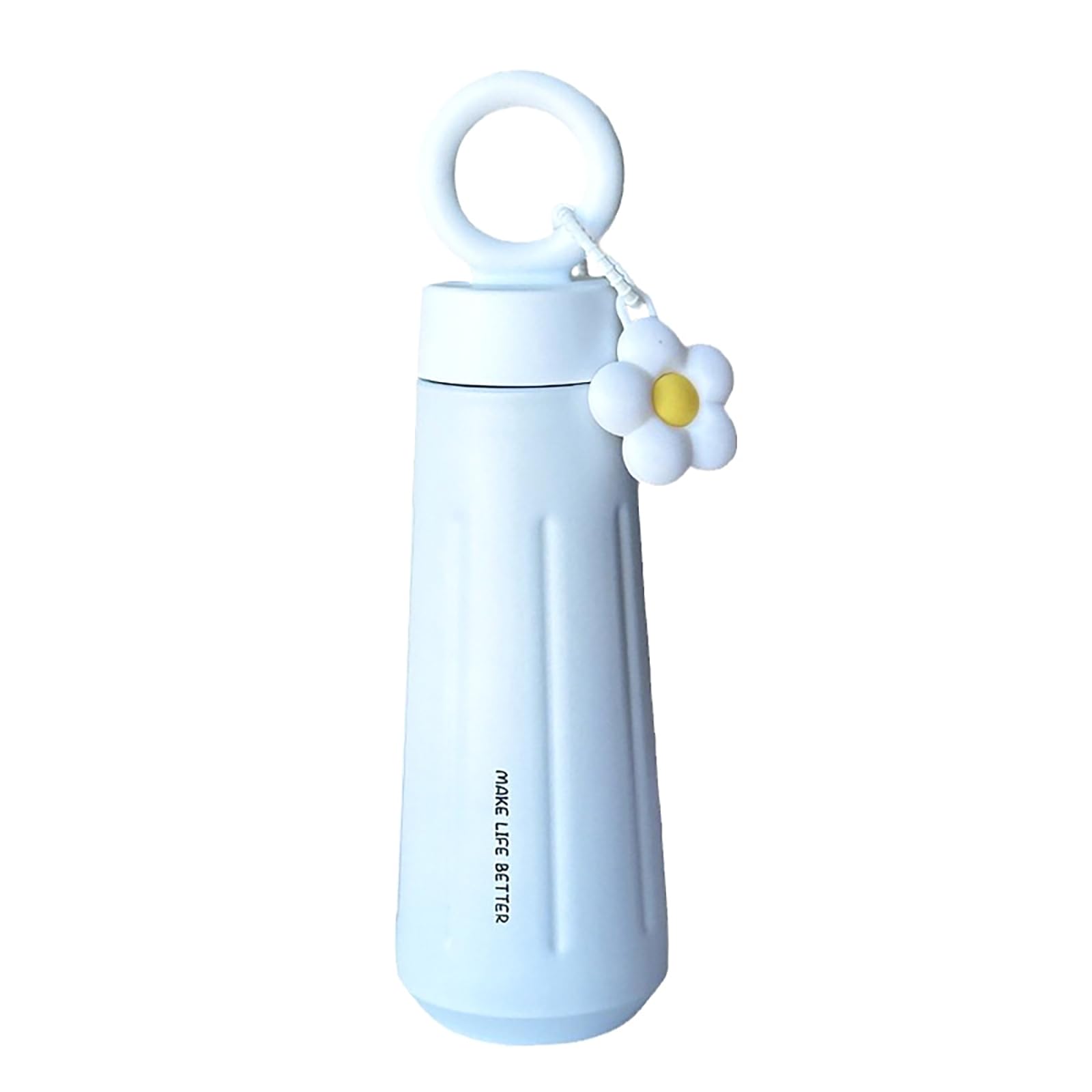 Botella unisex 450ML, con colgante de girasol 316 acero inoxidable aislado vacío deportes botella de agua