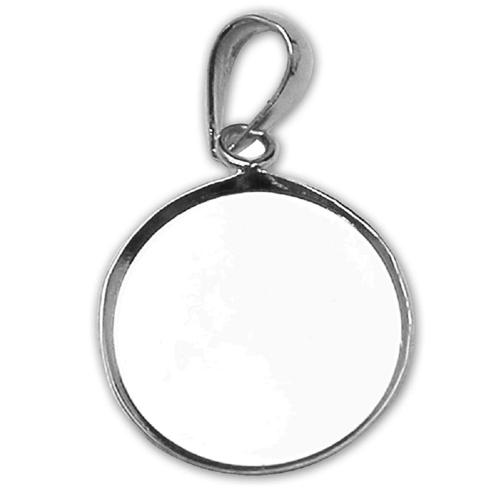 Round 12mm Bezel Setting with Bail Sterling Silver 925 Pendant Base
