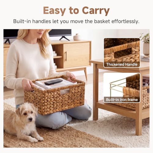 Image of StorageWorks Decorative Baskets, Large Wicker Baskets for Organizing