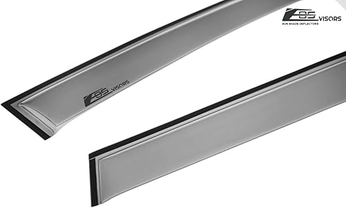 Miniatura 8 de Reemplazo para Subaru Forester 2014-2018 | Viseras EOS JDM con cinta adhesiva estilo ventilación lateral visera ventana deflectores protección lluvia