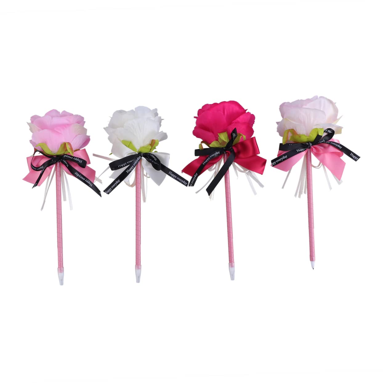 STOBOK Lot De 3 Stylos À Bille Décoratifs Avec Nœud En Forme De Fleur 4 Pièces X 3