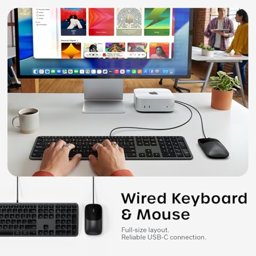 Image of Satechi Slim CLX3 Wired Keyboard & Mouse Combo, USB-C, Space Black | Cross-platform compatibility, built for desktop workstations