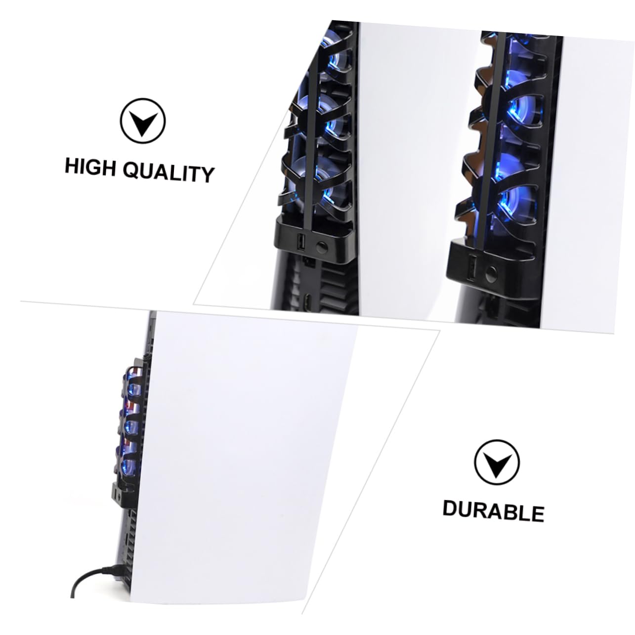 Angoily 2 Pz consolle ventola di raffreddamento della macchina da gioco ricaricabile ventaglio ventilatore fan ventola di raffreddamento a LED ventola per console di gioco AbS Black