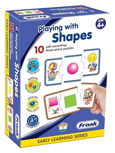 Frank Playing with Shapes Puzzle – 30 Pieces, 10 Self-Correcting 3 Piece Puzzles - Early Learner Shapes Puzzles for Kids for Age 4 Years Old and Above - Educational Toys and Games (B0063BM85U) Amazon Price History, Amazon Price Tracker