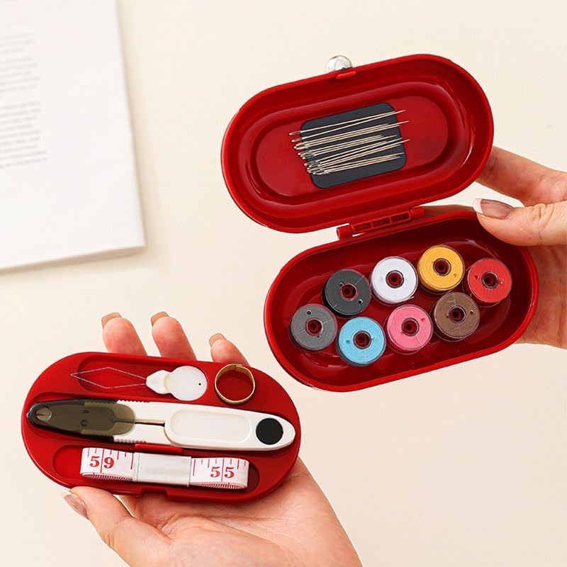 LWECMGSA ABS Magnetic Suction Needle Thread Box Practical Sewing Kit Home Use