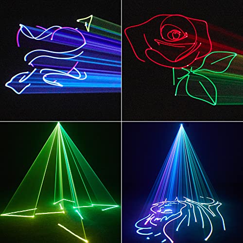 Laser Lights Stage Lights, Gruolin 3D Animation Dj Party Laser Light Full Color With Dmx512 & Sound Activated, Perefct For Disco Party Bar Club Dj & Stage Lighting #TOP2