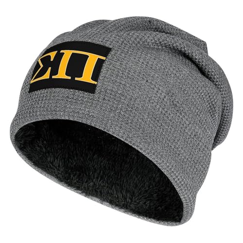 Sigma Pi Fleece Lined Men Beanie Hat Knit Skull Cap Winter Warm Stocking Hats for Women Dark Gray-Style-9