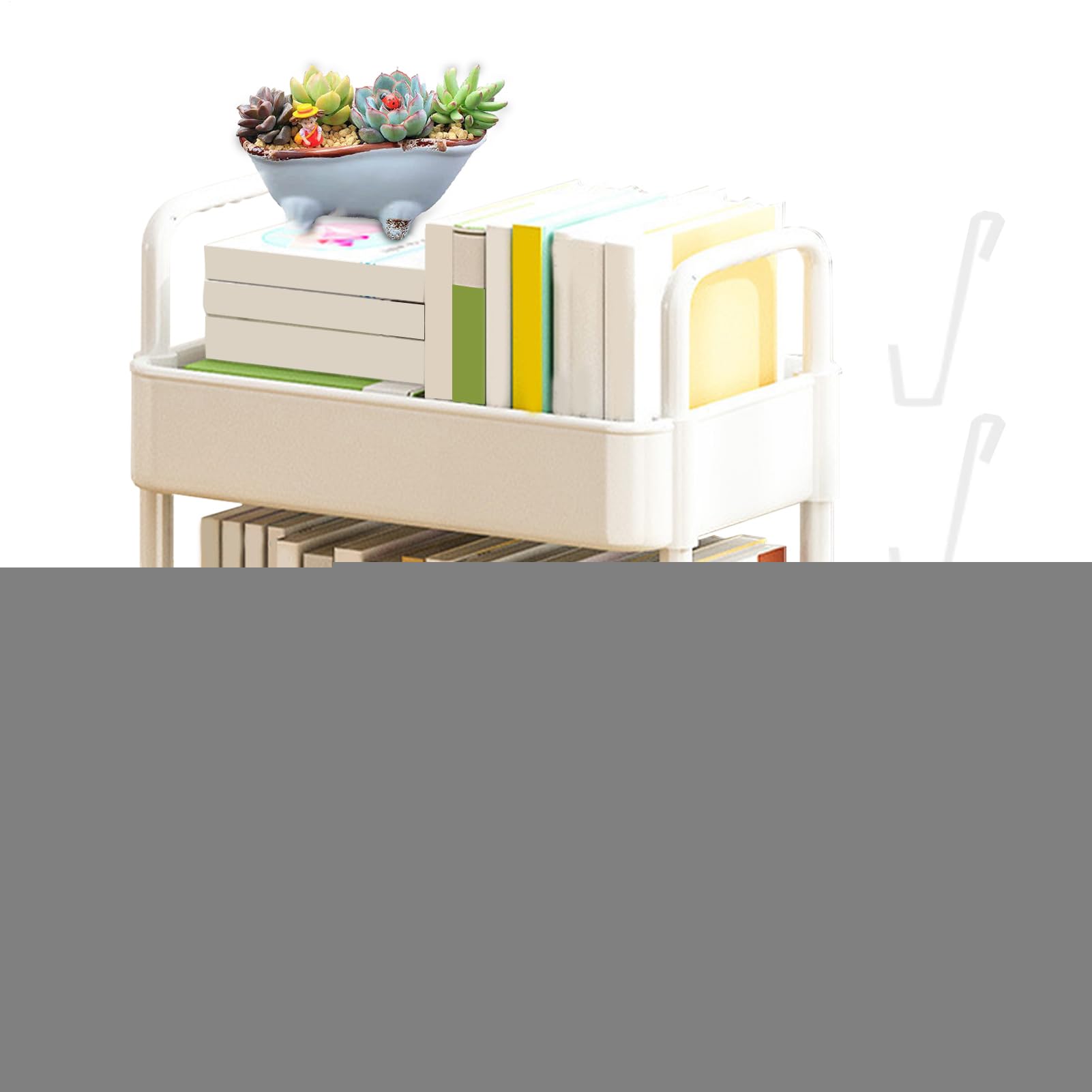 Chariot À Bibliothèque Mobile, Organisateur De Chariot À Livres Mobile Multifonctionnel, Rangement De Support À Livres pour Chariot Roulant Utilitaire pour Chambre À Coucher, Salon, Maison, École
