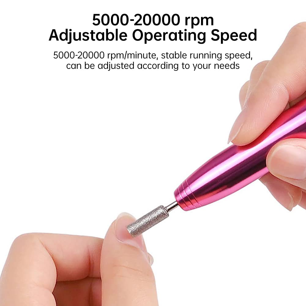 Lima de uñas eléctrica, taladro de uñas eléctrico, máquina pulidora de uñas eléctrica, juego de máquina de manicura de 20000 RPM, fresadora de brocas para lima de uñas profesional para herramient