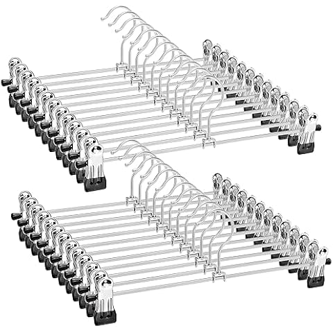 Amber Home 30cm Chrome Metal Trousers Hangers Cover