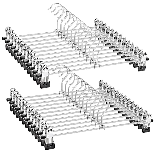 Amber Home 24 Stück 30cm Chrom Eisen Kleiderbügel, Silber Metall...