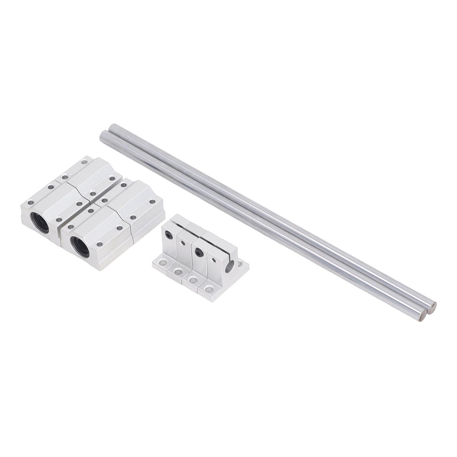 Set di guide a cuscinetti lineari, componenti per albero lineare CNC con cuscinetti in acciaio GCr15, barre guida di precisione di grado industriale per macchine da incisione e (10-350)
