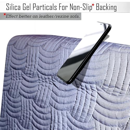 Image of HOMETHREADS Innovative Premium Velvet Sofa Cover Mat with PVC Backing for Non-Slip Comfort (C Grey, 1Pc Backrest | 70x70cm)